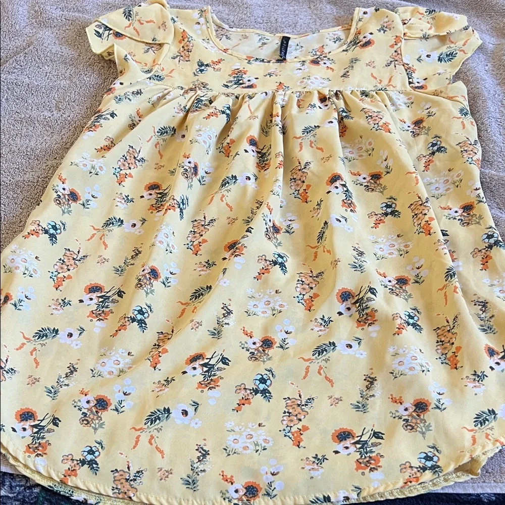 Rusllca Sunny Yellow Floral Dress